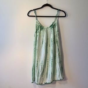 Green/ White Tie Dye Sun Dress (M)
